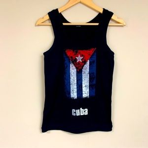 🆕  CUBA Flag Black Tank Top Women’s Cami Spring Summer Shirt Casual Unique